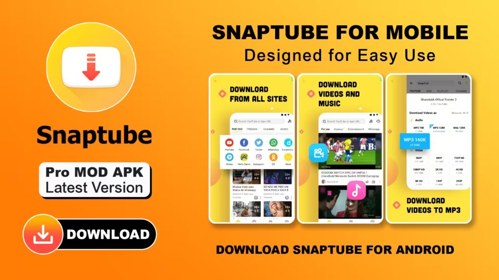 Snaptube Pro APK converting video to MP3 music file on Android